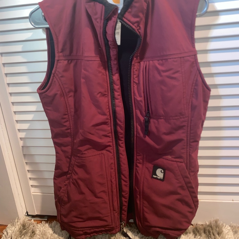 Carhartt Maroon Vest Soft Shell Gortex Womens